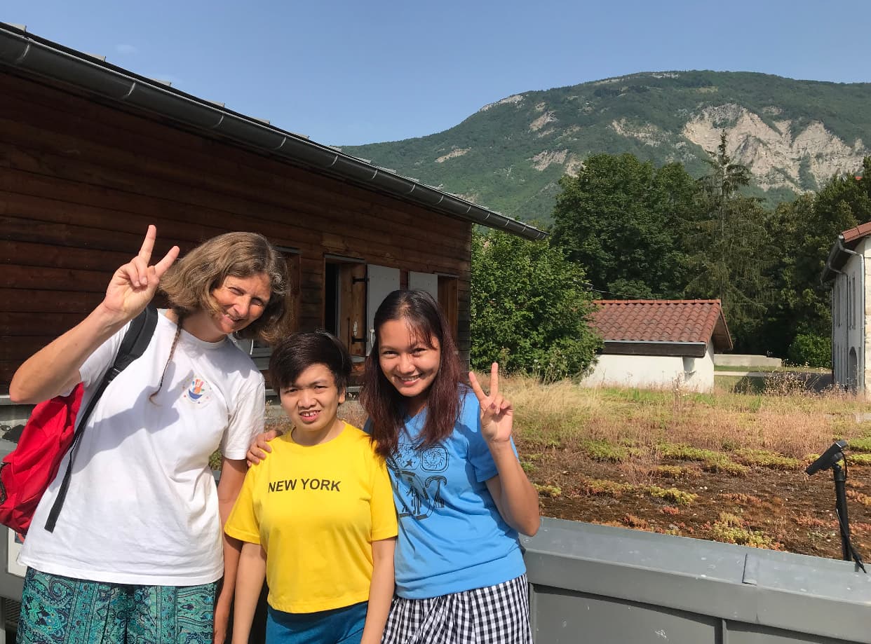 University students conducting research and providing support